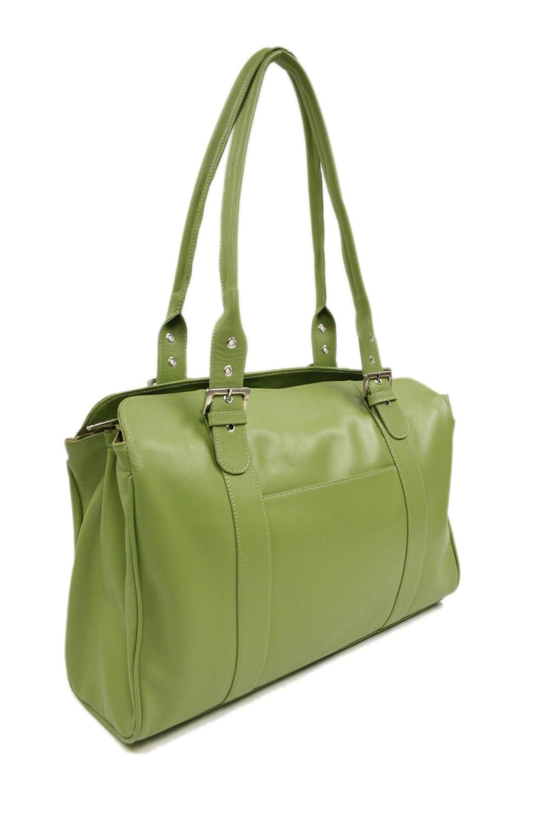 Piel Leather Ladies Buckle Laptop Tote