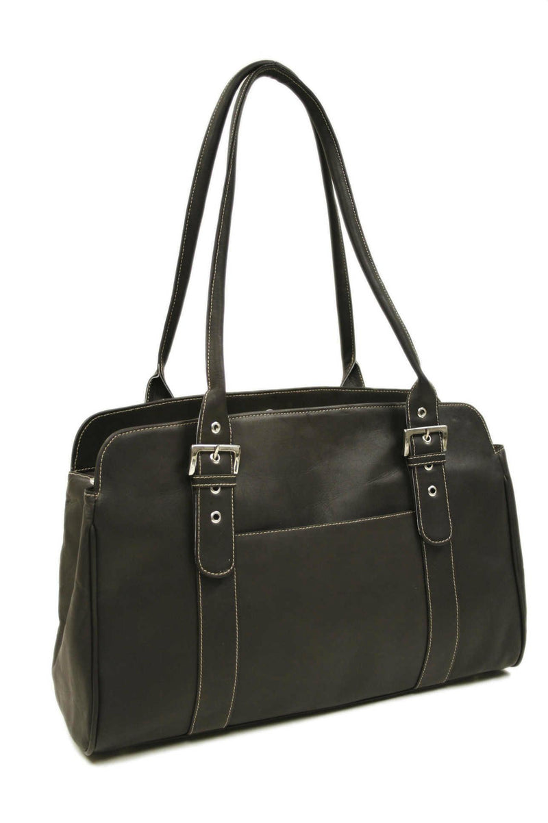 Piel Leather Ladies Buckle Laptop Tote