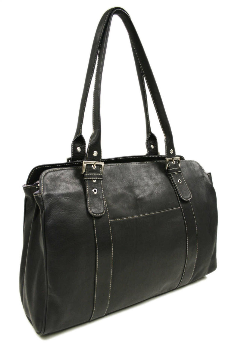 Piel Leather Ladies Buckle Laptop Tote