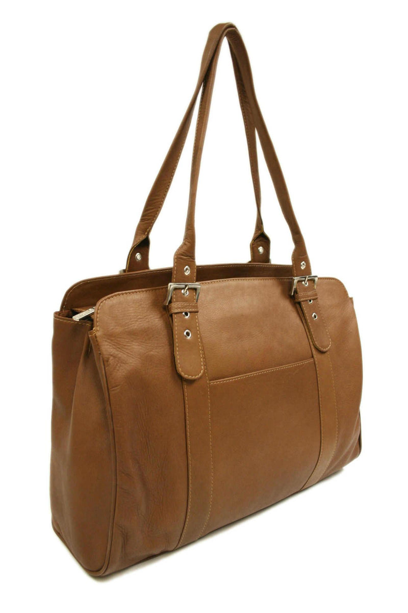 Piel Leather Ladies Buckle Laptop Tote