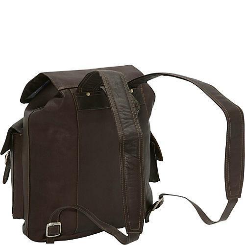 Piel Leather Large Buckle-Flap Backpack
