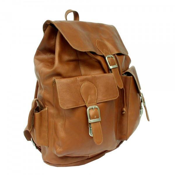 Piel Leather Large Buckle-Flap Backpack