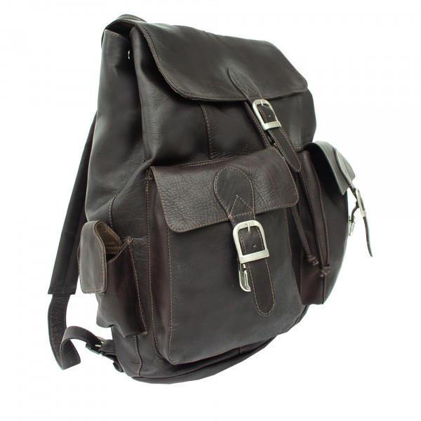 Piel Leather Large Buckle-Flap Backpack