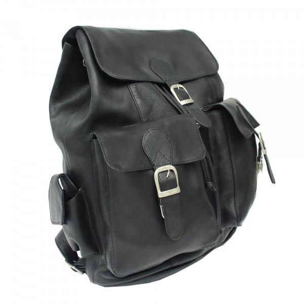 Piel Leather Large Buckle-Flap Backpack