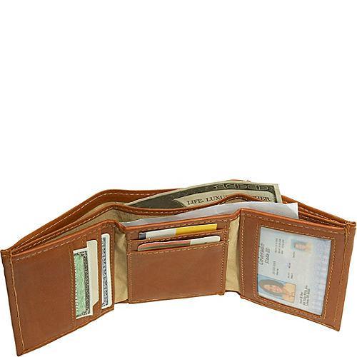 Piel Leather Large Tri-Fold Wallet