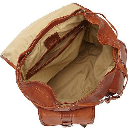 Piel Leather Medium Drawstring Backpack with Two Front Pockets