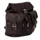 Piel Leather Medium Drawstring Backpack with Two Front Pockets