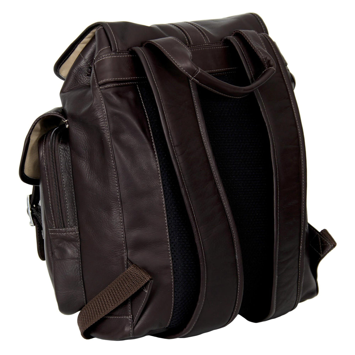 Piel Leather Medium Drawstring Backpack with Two Front Pockets