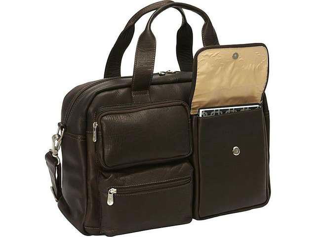 Piel Leather Multi-Pocket Carry-On Duffel