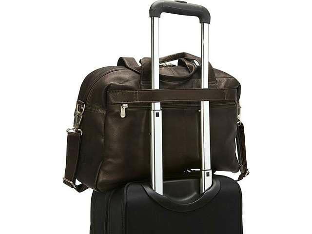 Piel Leather Multi-Pocket Carry-On Duffel