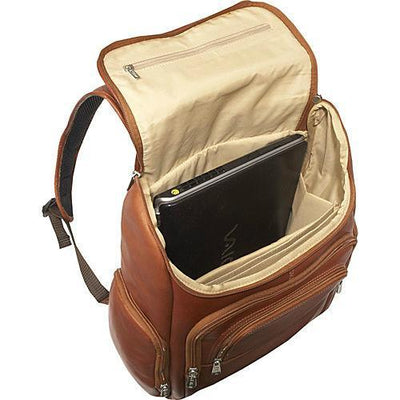 Piel Leather Multi-Pocket Laptop Backpack