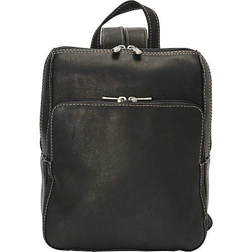 Piel Leather Slim Front Pocket Backpack