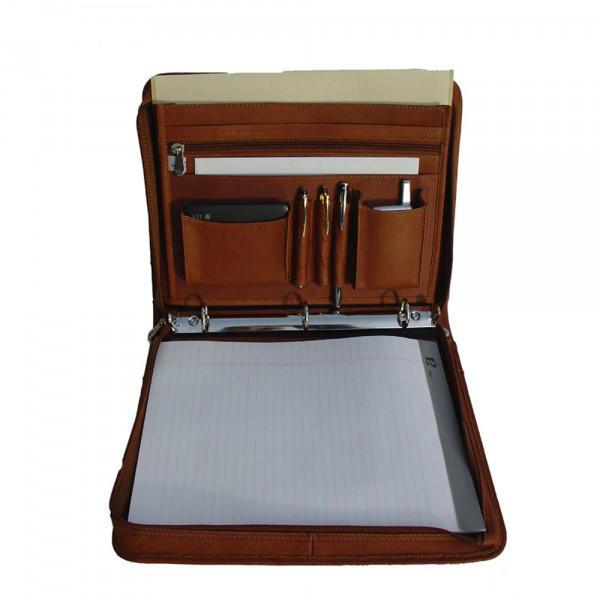 Piel Leather Three-Ring Binder