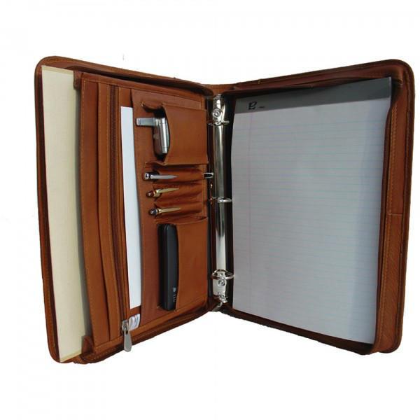 Piel Leather Three-Ring Binder