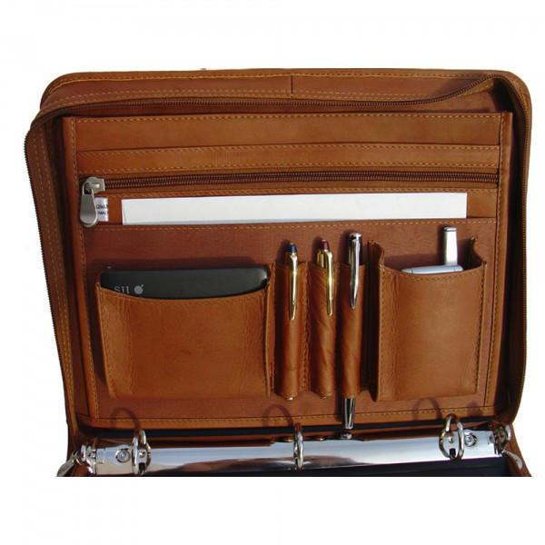 Piel Leather Three-Ring Binder