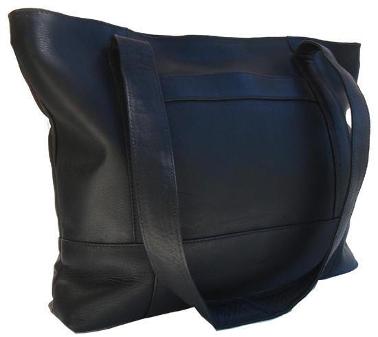 Piel Leather Top Zip Tote (saddle)