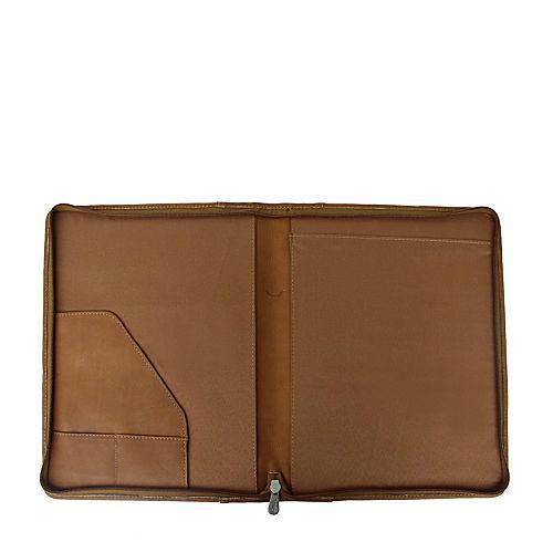 Piel Leather Zippered Padfolio