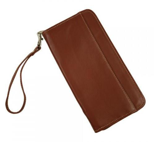 Piel Leather Zippered Passport/Ticket Holder